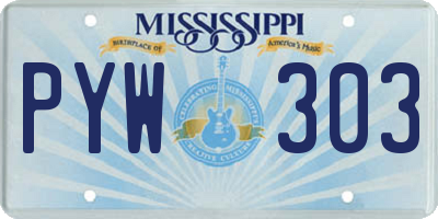 MS license plate PYW303