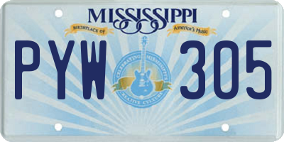 MS license plate PYW305