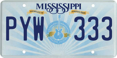 MS license plate PYW333
