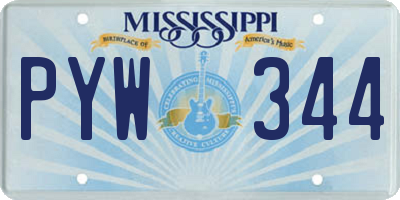 MS license plate PYW344