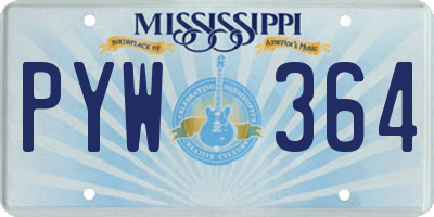 MS license plate PYW364