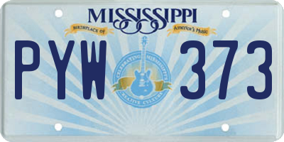 MS license plate PYW373