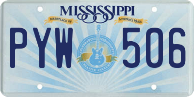 MS license plate PYW506