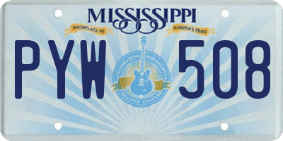 MS license plate PYW508