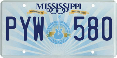 MS license plate PYW580