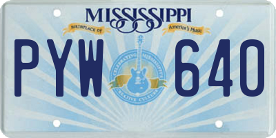 MS license plate PYW640