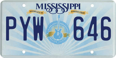 MS license plate PYW646