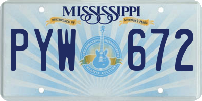 MS license plate PYW672