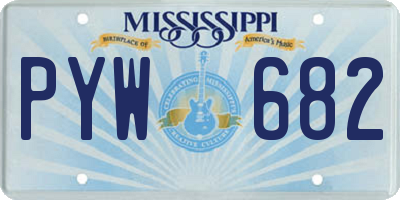 MS license plate PYW682