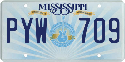 MS license plate PYW709