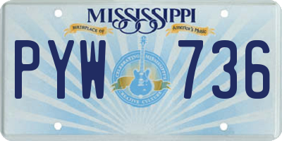 MS license plate PYW736
