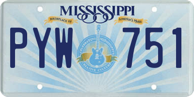 MS license plate PYW751