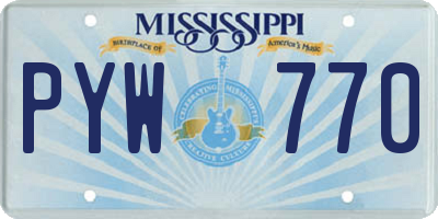 MS license plate PYW770