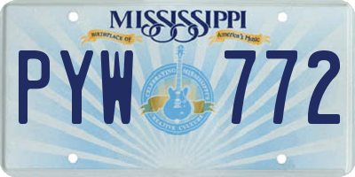MS license plate PYW772