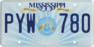 MS license plate PYW780