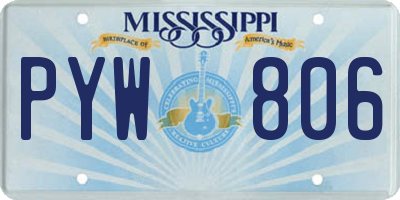 MS license plate PYW806