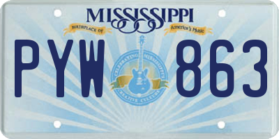 MS license plate PYW863