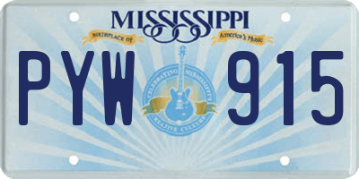 MS license plate PYW915