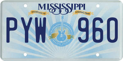 MS license plate PYW960