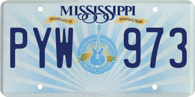 MS license plate PYW973