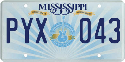 MS license plate PYX043
