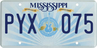 MS license plate PYX075