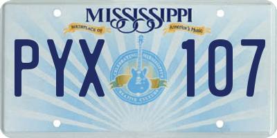 MS license plate PYX107