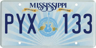 MS license plate PYX133