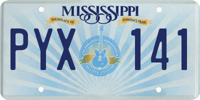 MS license plate PYX141