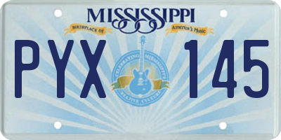 MS license plate PYX145