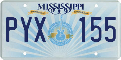 MS license plate PYX155