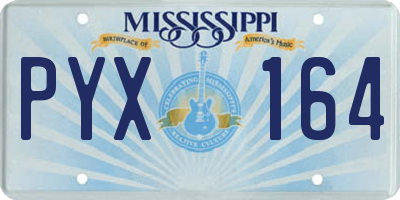 MS license plate PYX164