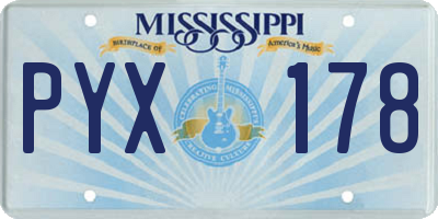 MS license plate PYX178