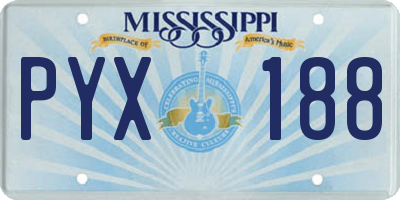 MS license plate PYX188