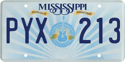 MS license plate PYX213