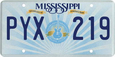 MS license plate PYX219