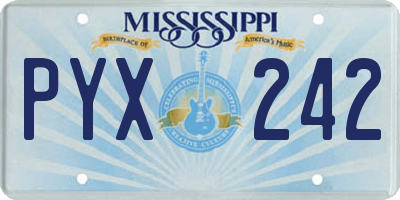 MS license plate PYX242