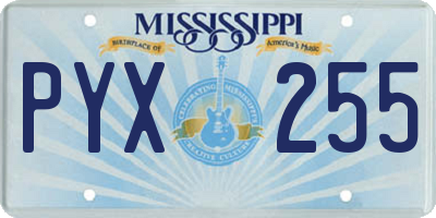 MS license plate PYX255