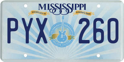 MS license plate PYX260