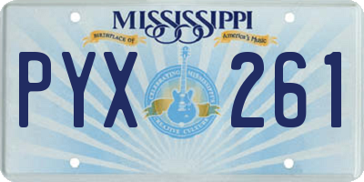 MS license plate PYX261