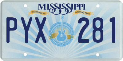 MS license plate PYX281