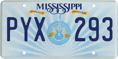 MS license plate PYX293