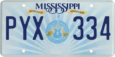 MS license plate PYX334