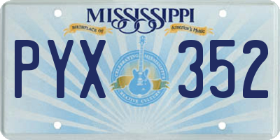 MS license plate PYX352