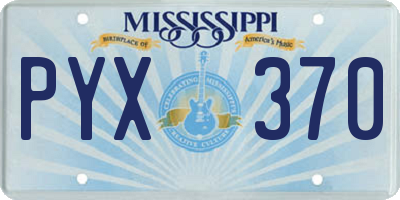 MS license plate PYX370