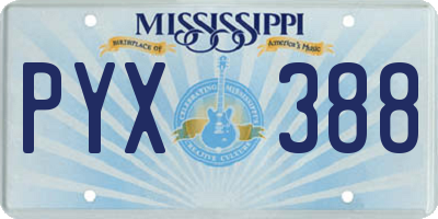 MS license plate PYX388