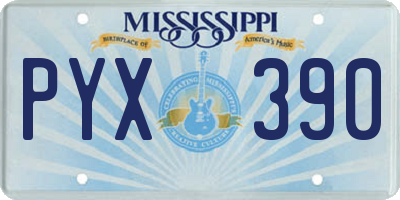 MS license plate PYX390
