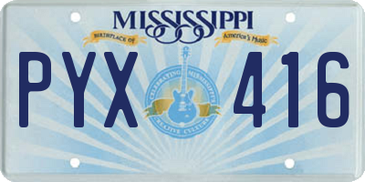 MS license plate PYX416
