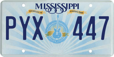MS license plate PYX447