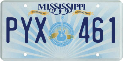 MS license plate PYX461